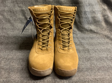 Tan Army boots